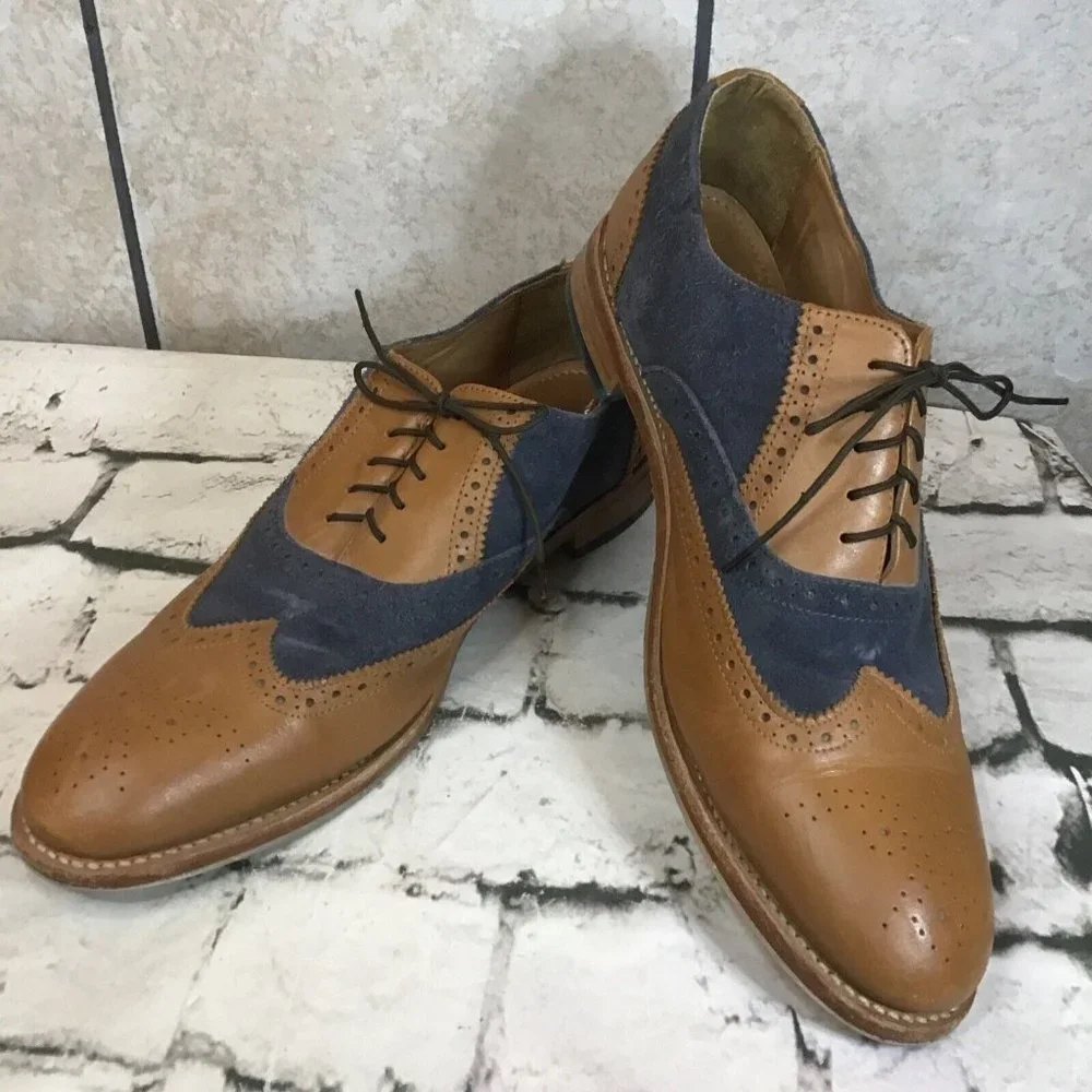 Samuel Wndsor Shoes‎ Mens Size 12 Classic Wingtip Oxfords Lace Up Leather